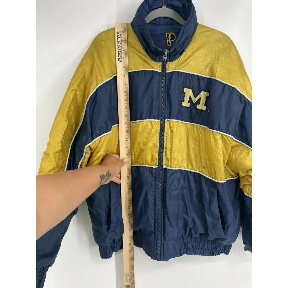 Vintage Pro Player Michigan Wolverines Reversible Puffer Jacket XL USA